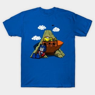 Cute Heroic Robots 80's Retro Cartoon T-Shirt